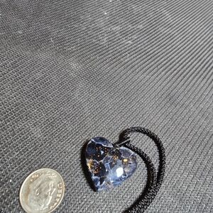 Heart-Shaped Blue and Gold Necklace